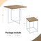 Costway 5pcs Dining Set Compact Dining Table and 4 Stools Metal Frame Nature\Vintage